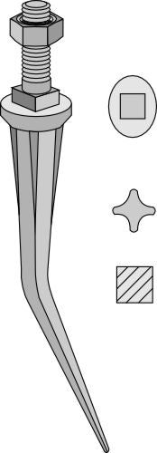 Cone shaped harrow teeth with ribs
