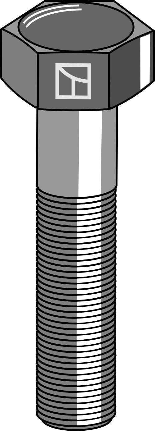 Hexagon bolt M20x2,5x65 without nut