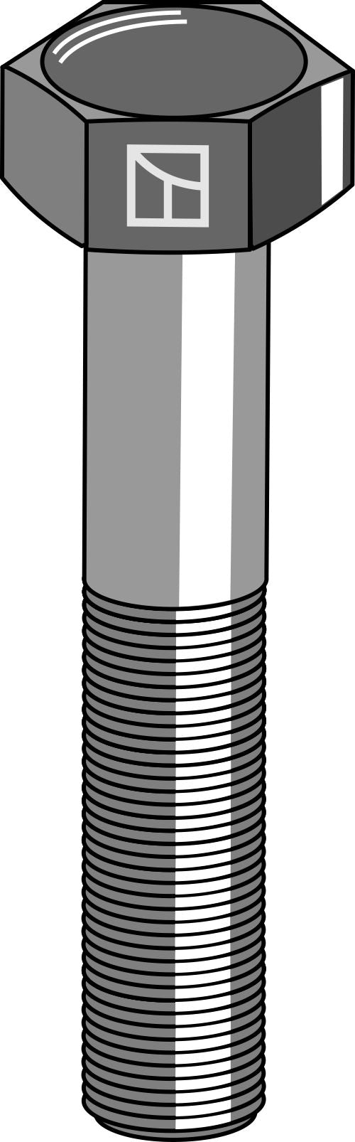 Hexagon bolt M20x2,5x75 without nut