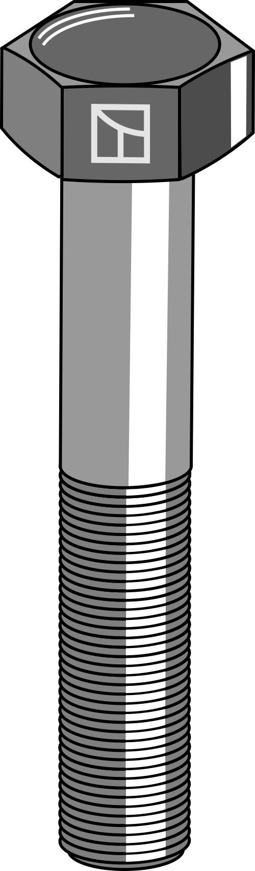 Hexagon bolt M20x2,5x80  without nut