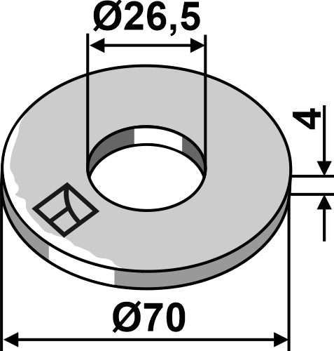 Washer Ø70x4xØ26,5 - DIN9021 A26
