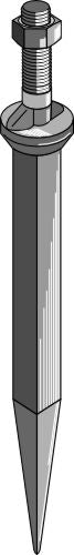 Sead harrow tooth from boron steel with oval neck across the direction of motion