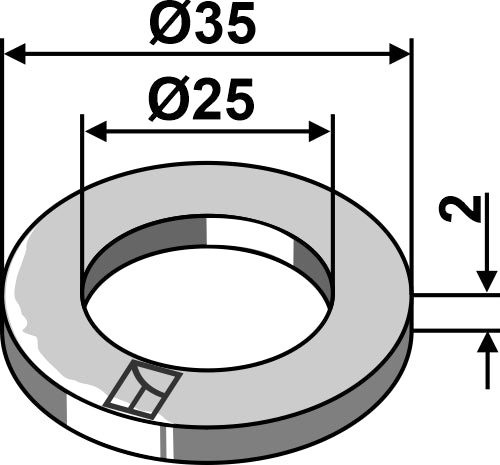 Washer Ø35x2xØ25 - DIN988