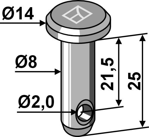 Cotter bolt Ø8x25