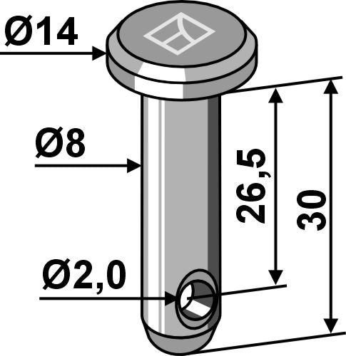 Cotter bolt Ø8x30