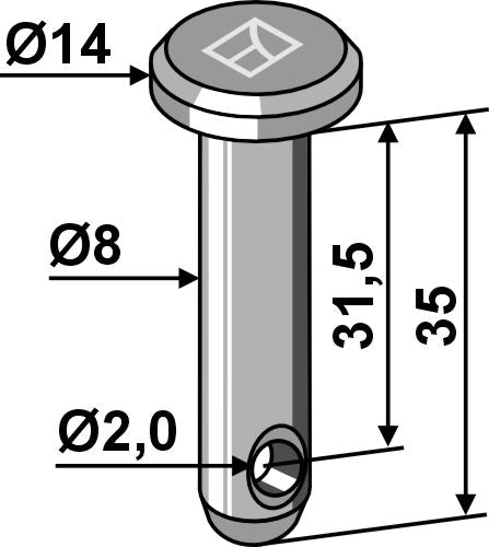 Cotter bolt Ø8x35