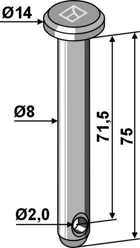 Cotter bolt Ø8x75