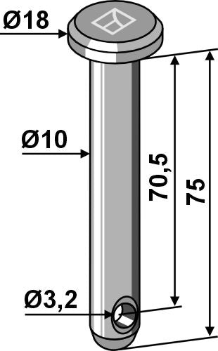Cotter bolt Ø10x75
