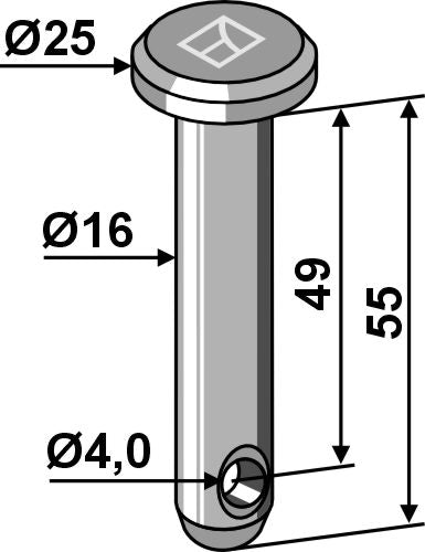 Cotter bolt Ø16x55