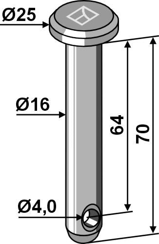 Cotter bolt Ø16x70