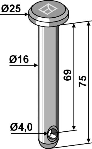 Cotter bolt Ø16x75