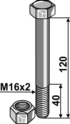 Bolt with self-locking nut