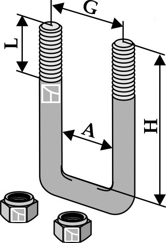 Stirrup bolt - M16 x 2
