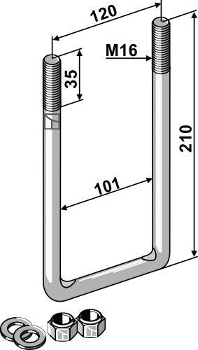 Stirrup bolt M16