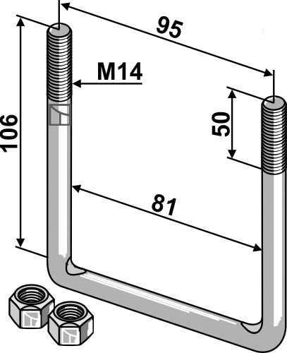 Stirrup bolt M14