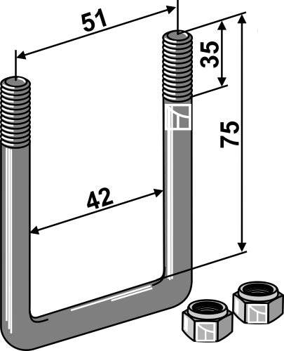 Stirrup bolt - M10x1,5