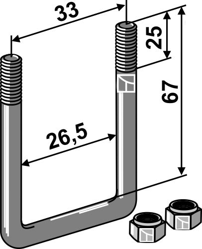 Stirrup bolt - M8x1,25