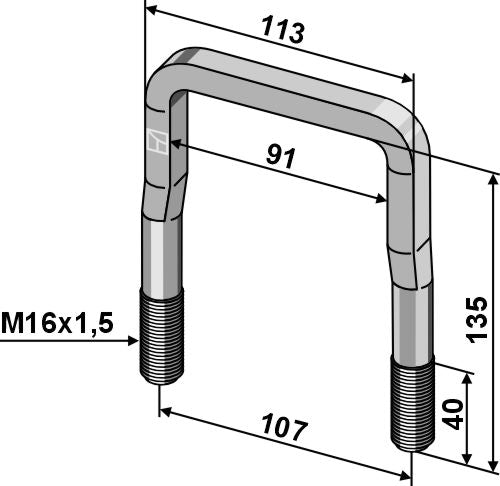 Stirrup bolt - M16x1,5