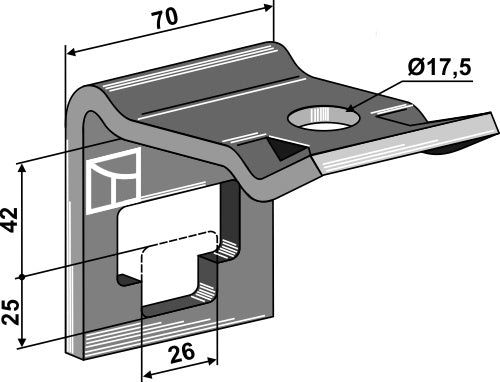 Clamp for double coil springs 25x25