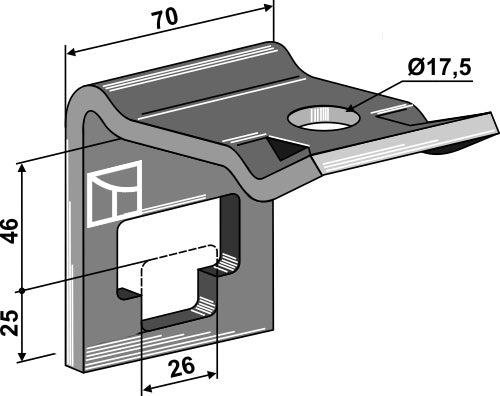 Clamp for double coil springs 25x25