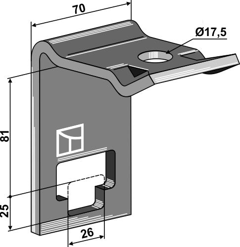 Clamp for double coil springs 25x25