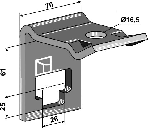 Clamp for double coil springs 25x25