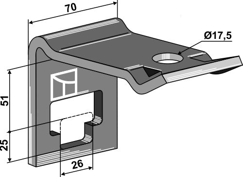 Clamp for double coil springs 25x25