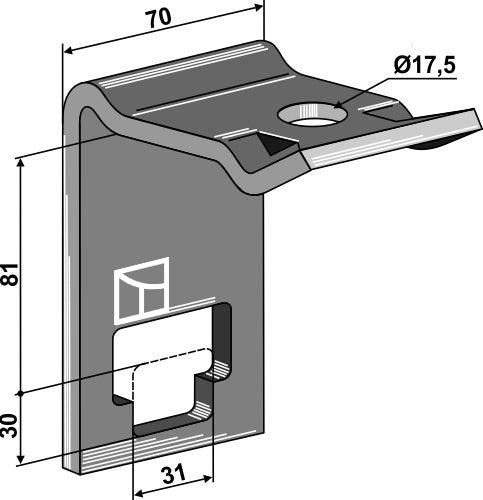 Clamp for double coil springs 30x30