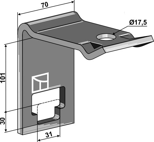 Clamp for double coil springs 30x30