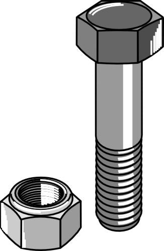 Hexagon bolt M12x1,25x35 with self-locking nut