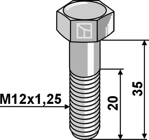 Hexagon bolt M12x1,25x35 with self-locking nut