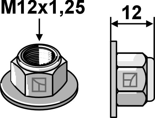 self-locking collar nut - pressed - M12x1,25 - 8.8