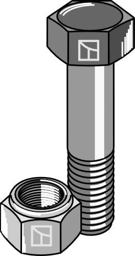 Hexagon bolt M16x1,5x40 with self-locking nut