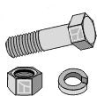 Bolt with nut and split washer - 7/16x32 12.9
