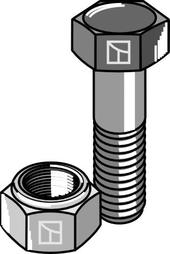 Hexagon bolt M8x1x30 with self-locking nut