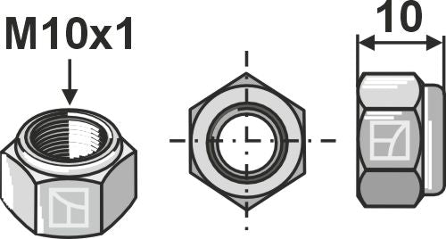Self-locking nut - M10x1