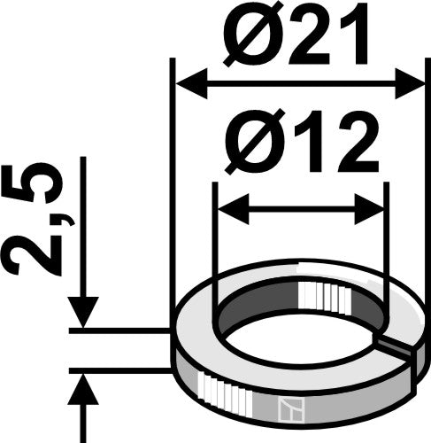Split washer Ø21x2,5xØ12