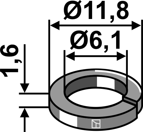 Split washer Ø11,8x1,6xØ6,1
