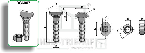 Cultivator bolt - M8x20 - 6.8