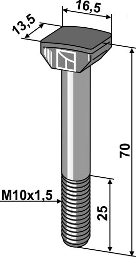 Hammer-head bolt M10x1,5