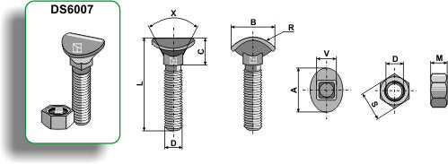 Cultivator bolt - M10x80 - 10.9