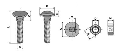 Cultivator bolt - M10x38 - 12.9