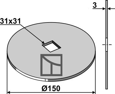 Compensation washer for 28x28 and 30x30 square shaft