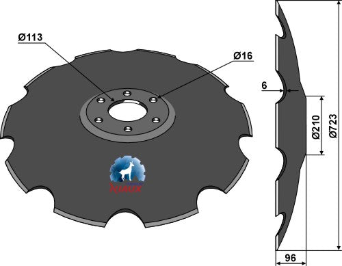 Notched disc Ø723x6