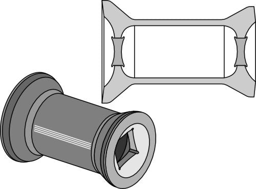 Transition piece for 40x40 square shaft