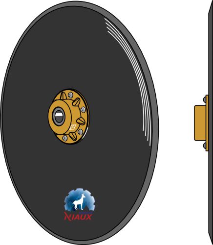 Seed drill disc Ø322x4 - compl. without cap piece of the bearing