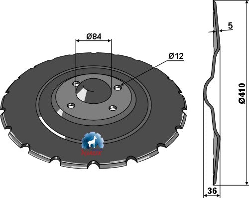 Seed drill disc Ø410x5