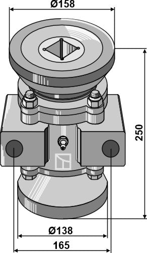 Bearing compl. for 40x40 square shaft