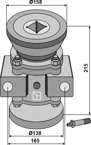 Bearing compl. for 38x38 square shaft