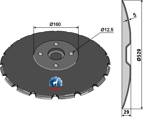 Notched disc - Ø520x5